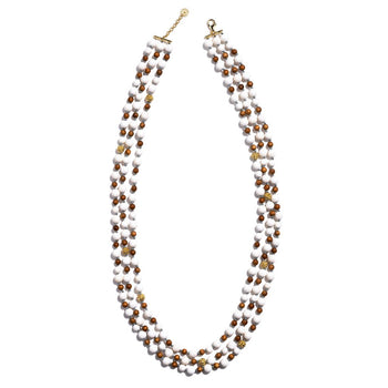 Capucine De Wulf Ocean Goddess Necklace, Coral & Teak